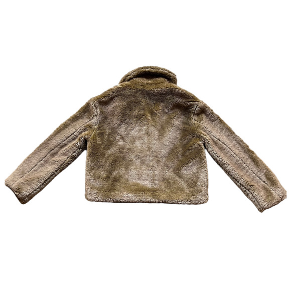 Free People Faux Fur Oversized Jacket Size Medium Brown - Picture 10 of 13